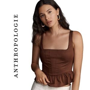 Anthropologie Mare Mare Square-Neck Peplum Tank